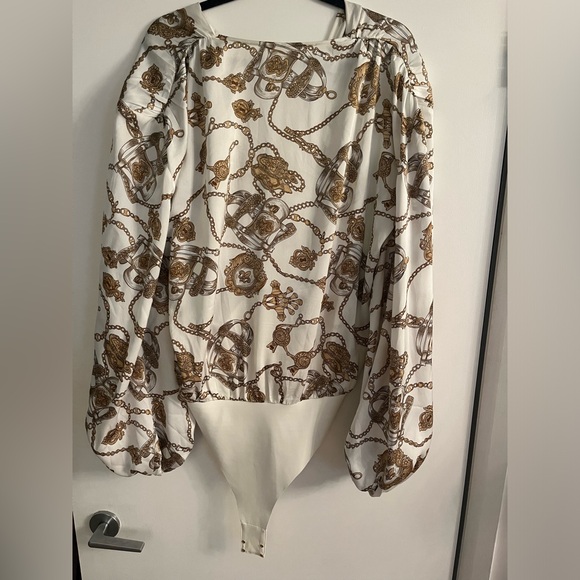 Bronx and Banco chain blouse in white (bodysuit), revolve - Picture 3 of 6